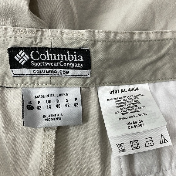 Columbia Womens Shorts 100% Cotton Cargo Hiking Outdoor Pockets Size 10 - Picture 3 of 3